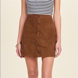 Hollister Camel Tan Faux Suede A-Line Skirt